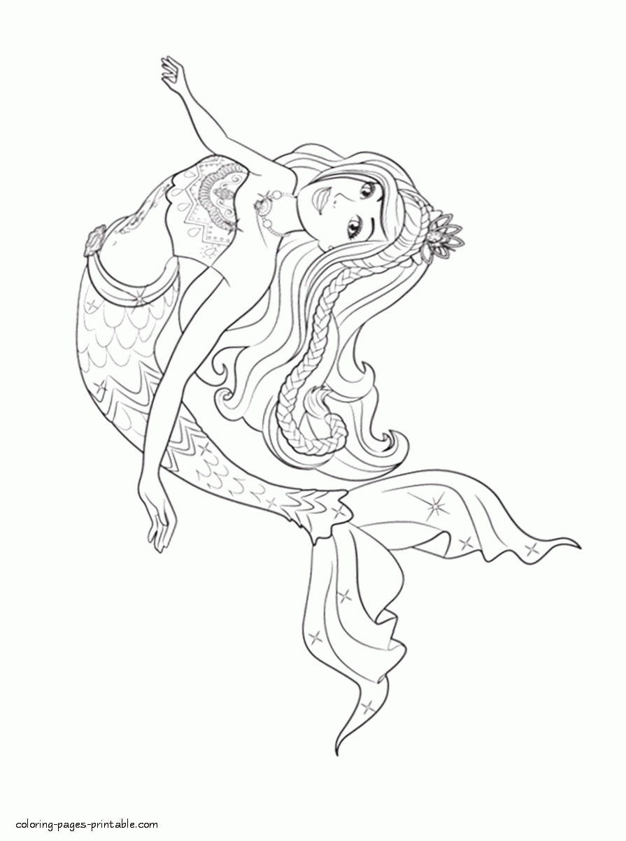 33 Adorable Barbie Mermaid Coloring Pages Free Printable 4