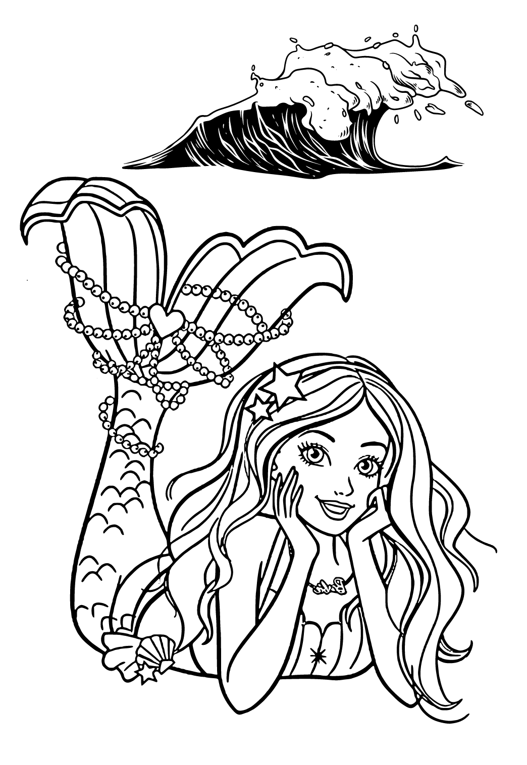 33 Adorable Barbie Mermaid Coloring Pages Free Printable 6