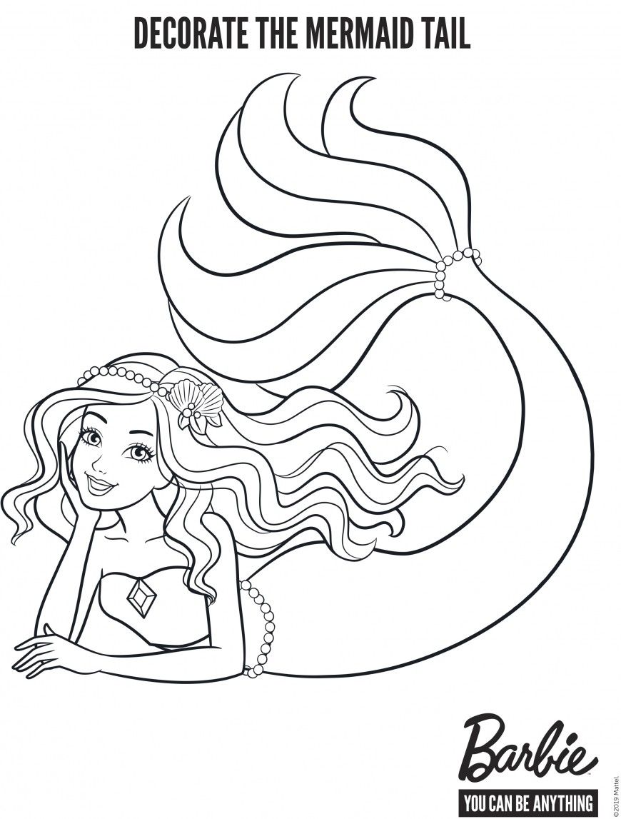 33 Adorable Barbie Mermaid Coloring Pages Free Printable 8