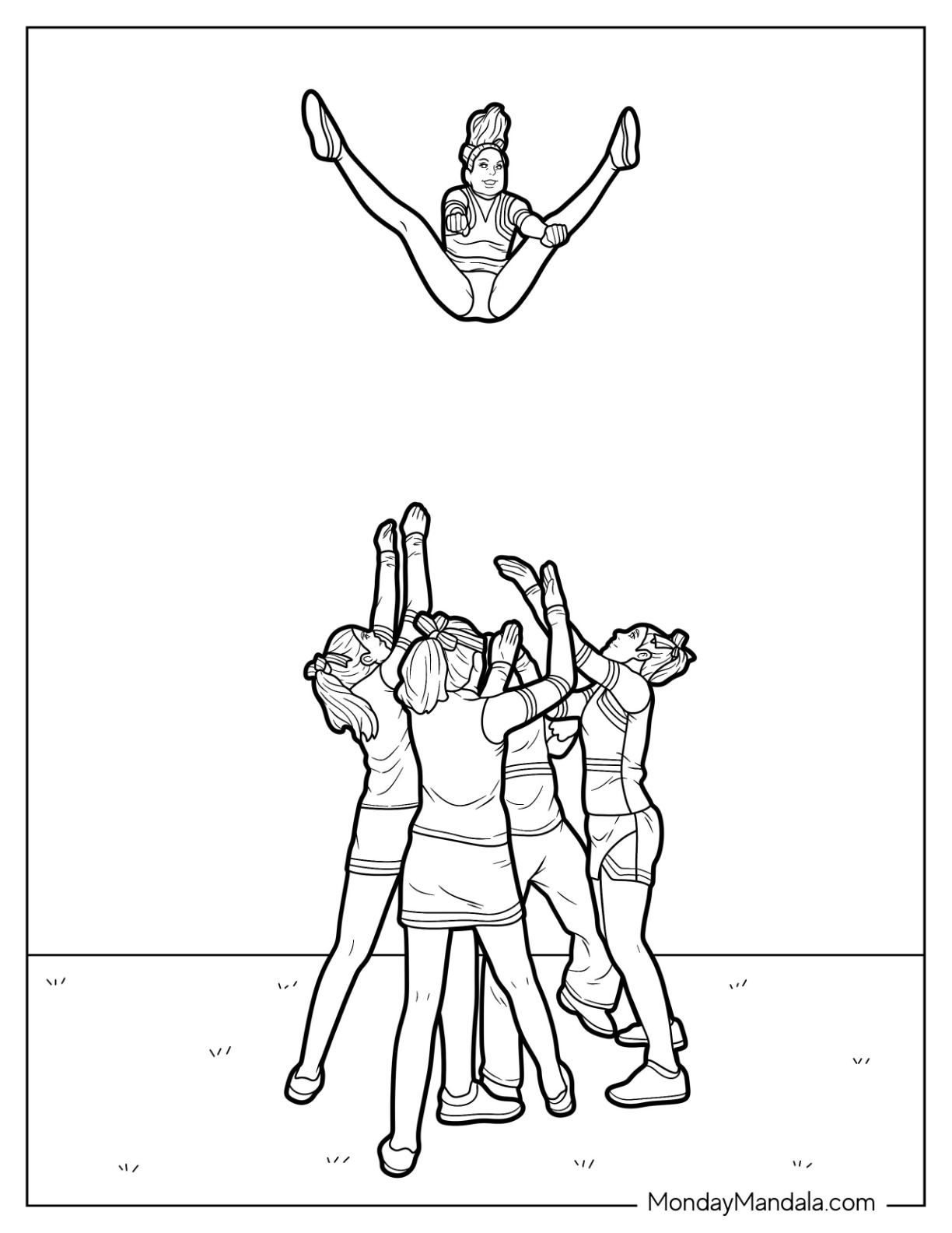 33 Cheerful Cheerleading Coloring Pages Printable 16