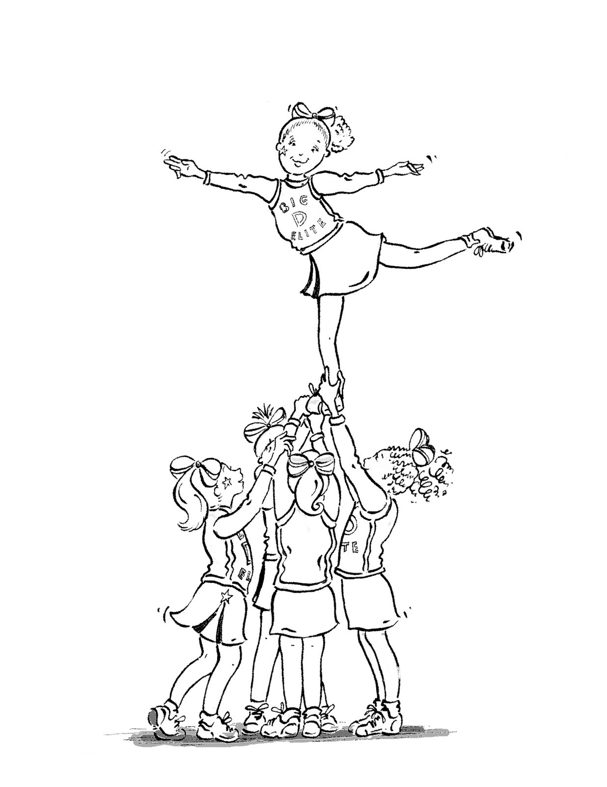 33 Cheerful Cheerleading Coloring Pages Printable 2