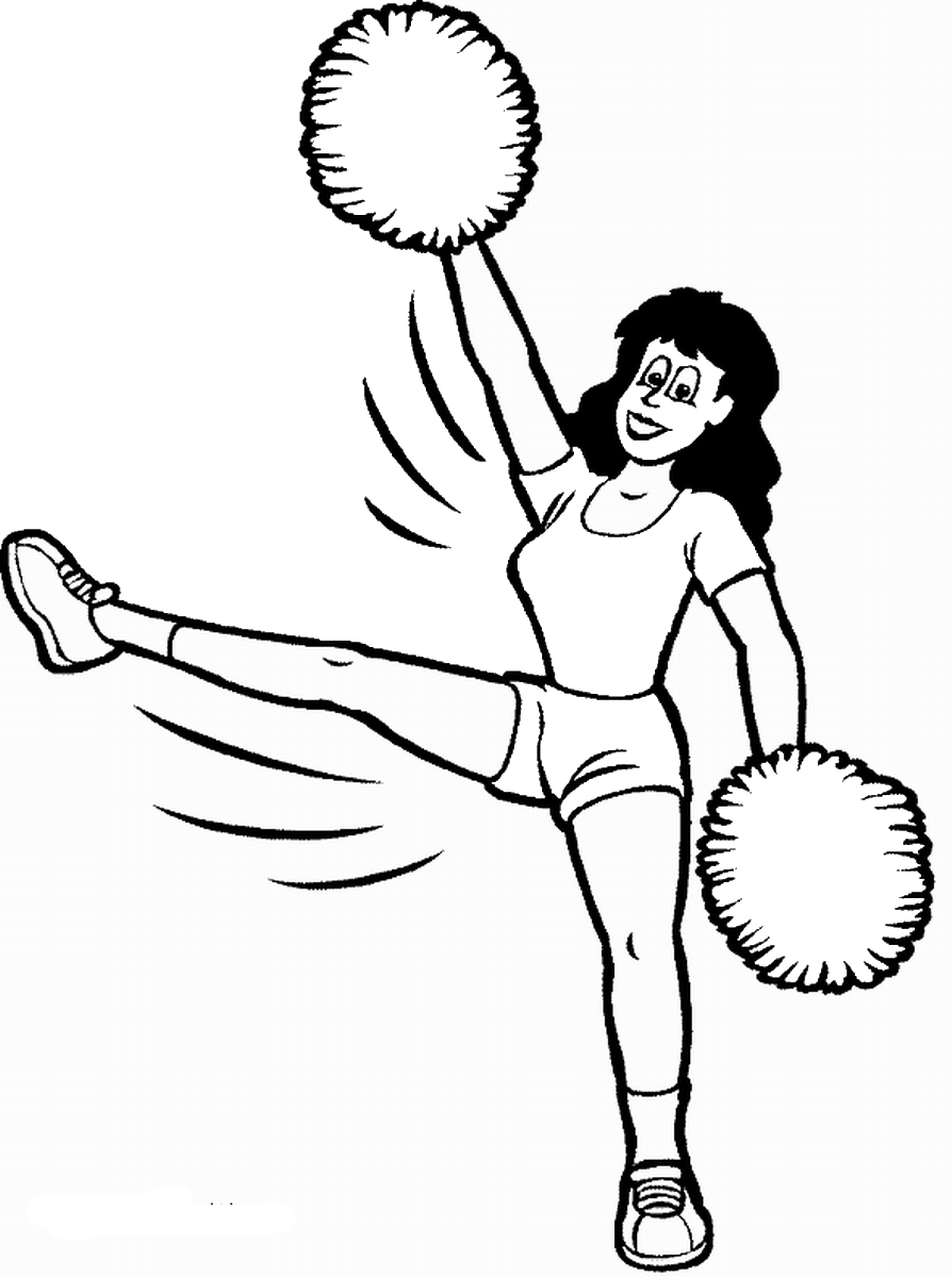 33 Cheerful Cheerleading Coloring Pages Printable 29