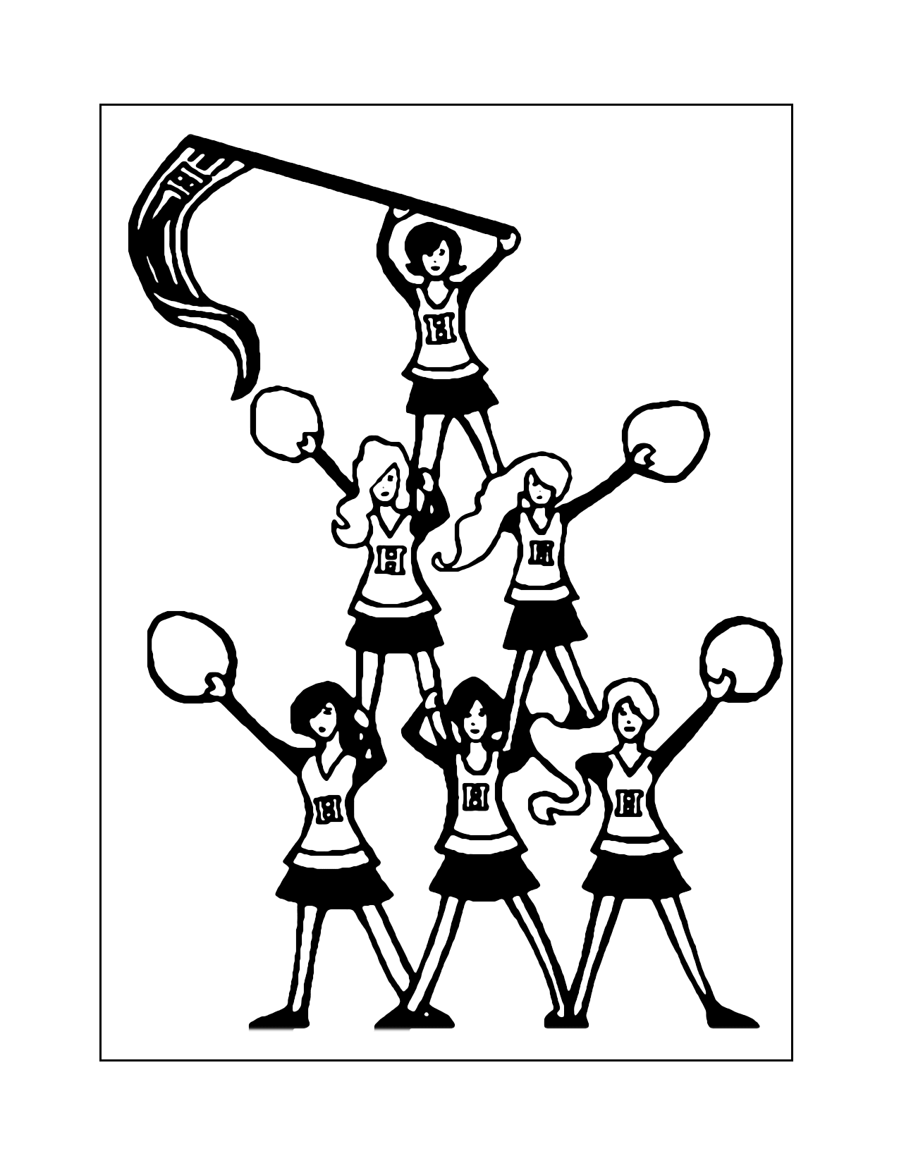 33 Cheerful Cheerleading Coloring Pages Printable 3