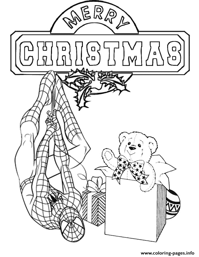 33 Christmas Spiderman Coloring Pages Printable 1