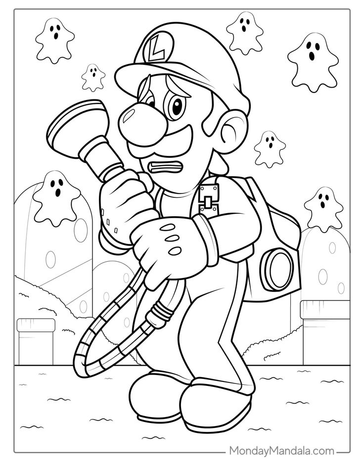 33 Cute Luigi Coloring Pages Printable 15