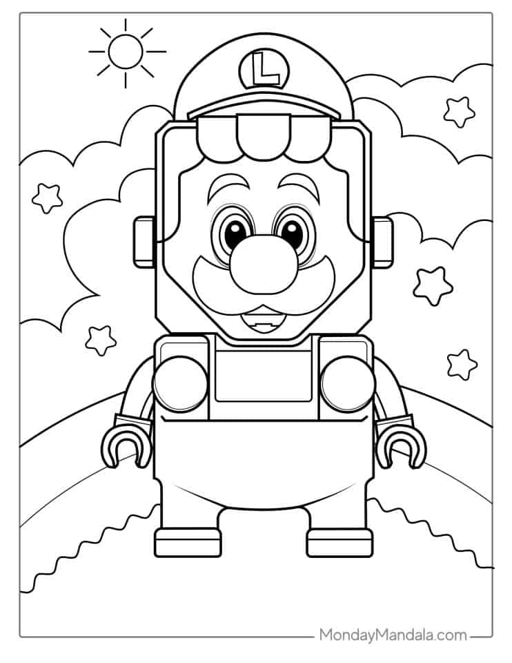 33 Cute Luigi Coloring Pages Printable 27