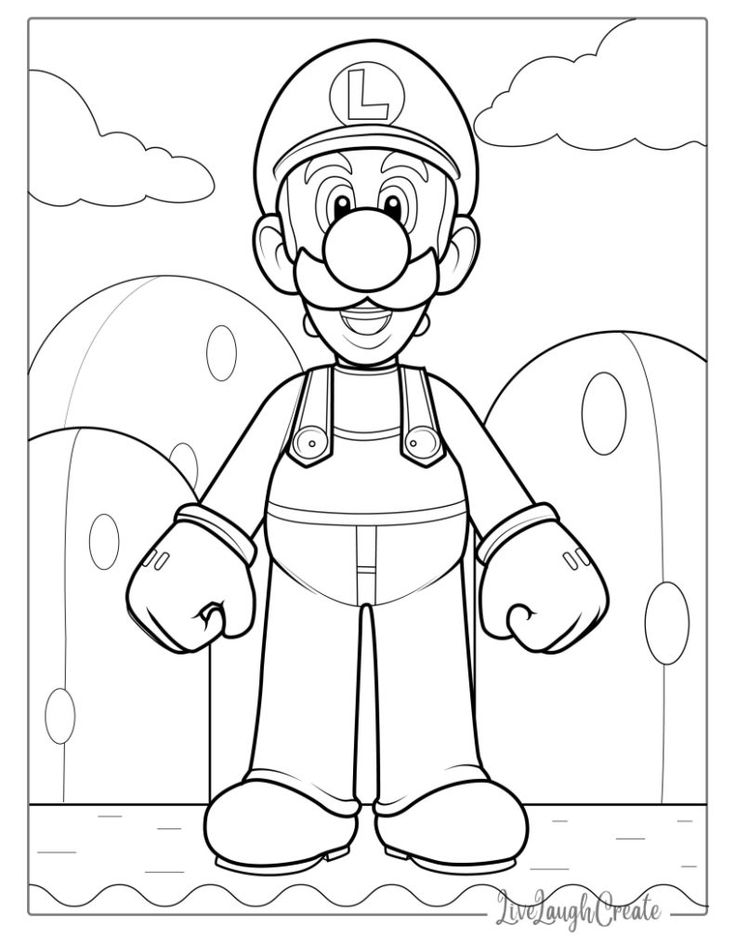 33 Cute Luigi Coloring Pages Printable 3