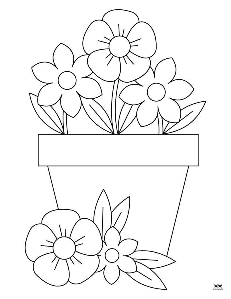 33 Flower Coloring Pages for Kids Printable 12