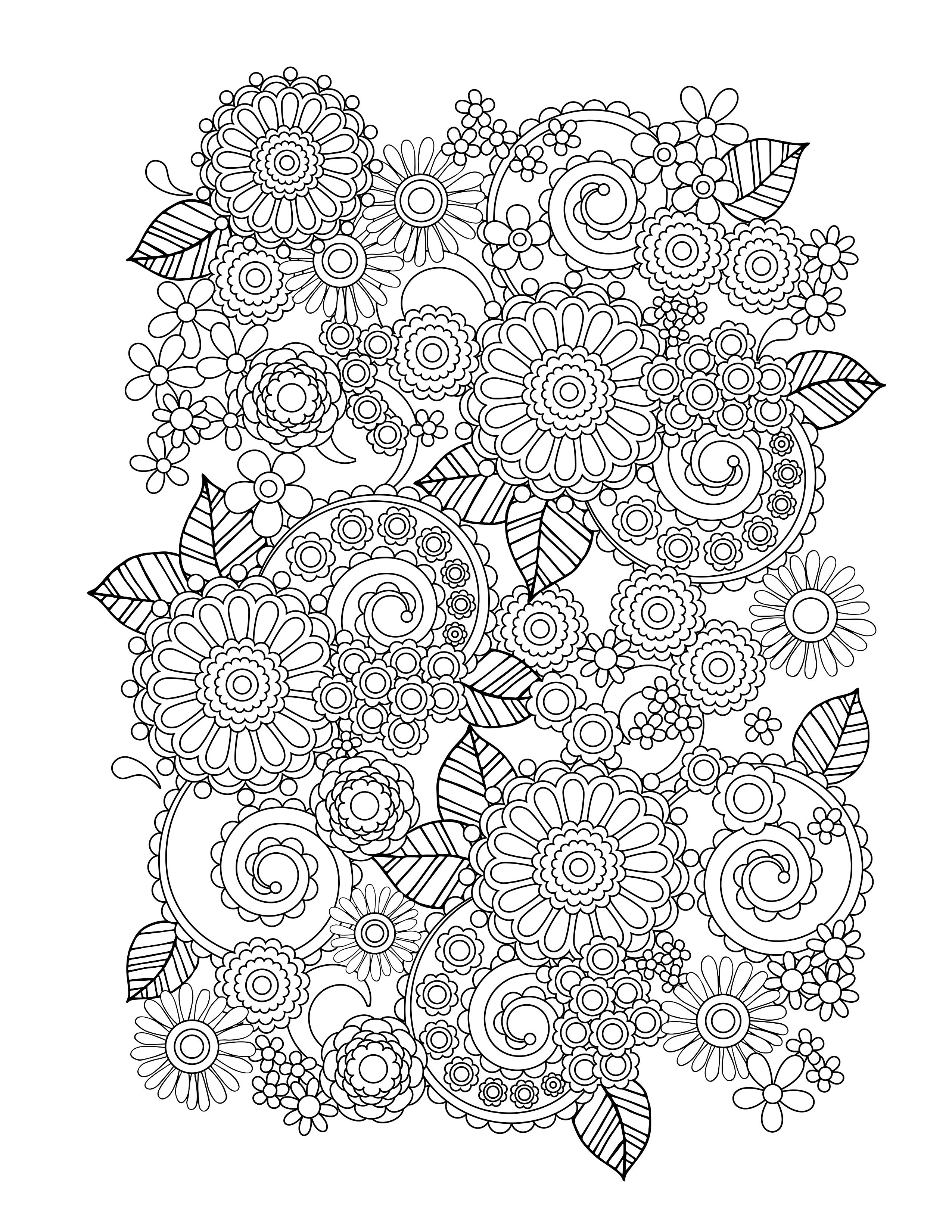 33 Flower Coloring Pages for Kids Printable 19