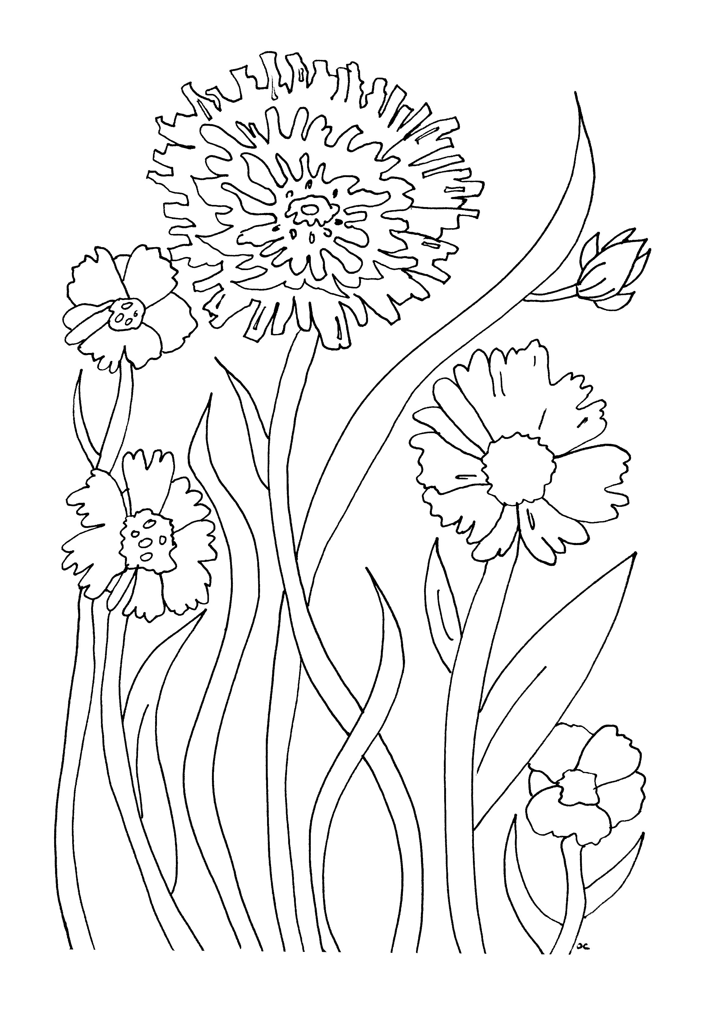 33 Flower Coloring Pages for Kids Printable 23