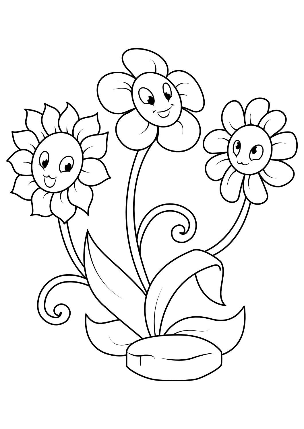 33 Flower Coloring Pages for Kids Printable 25