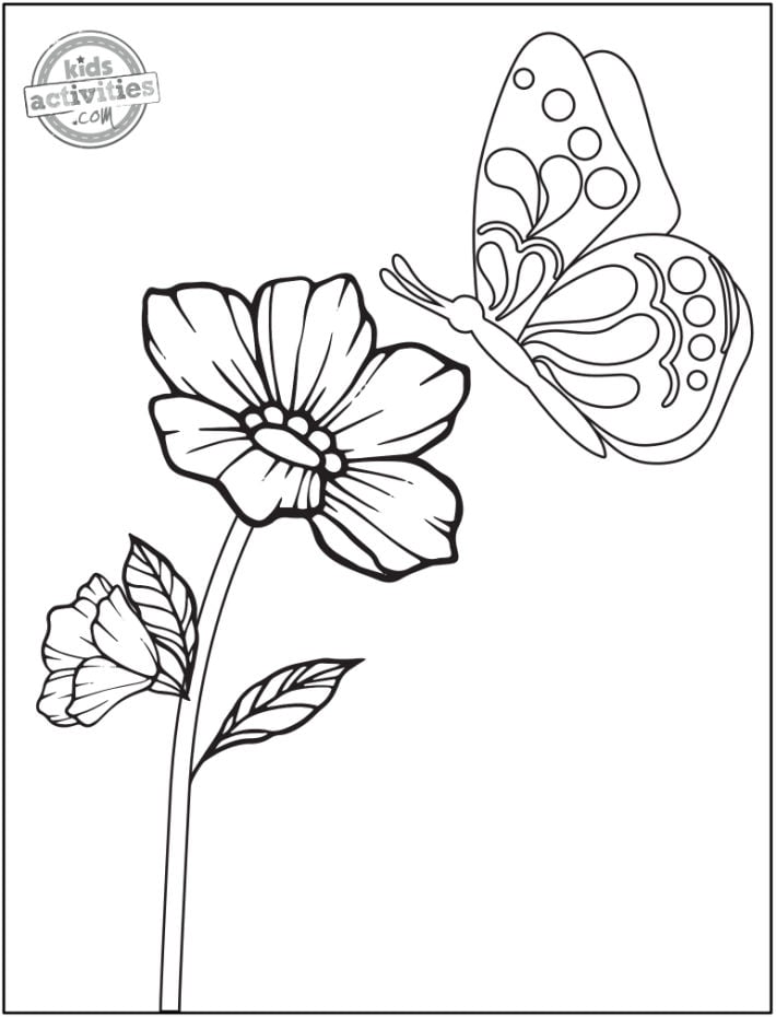 33 Flower Coloring Pages for Kids Printable 29