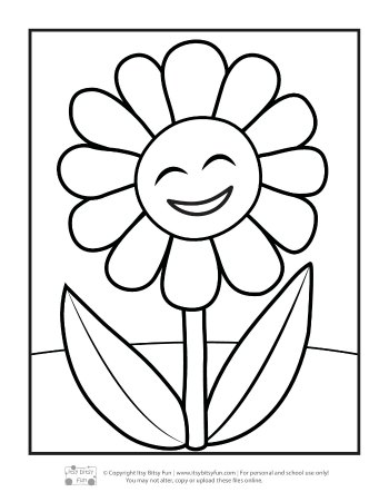 33 Flower Coloring Pages for Kids Printable 7