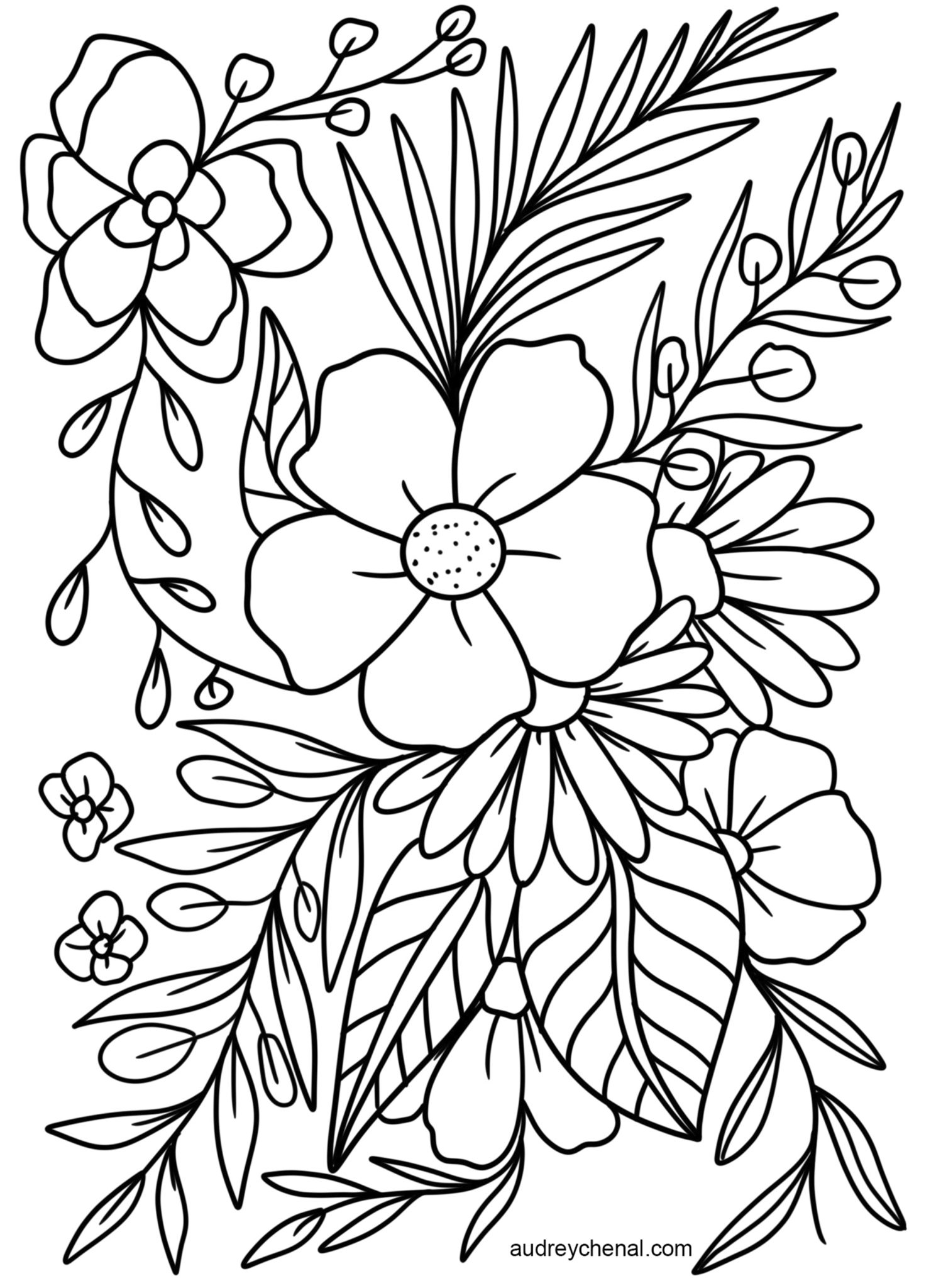 33 Flower Coloring Pages for Kids Printable 8