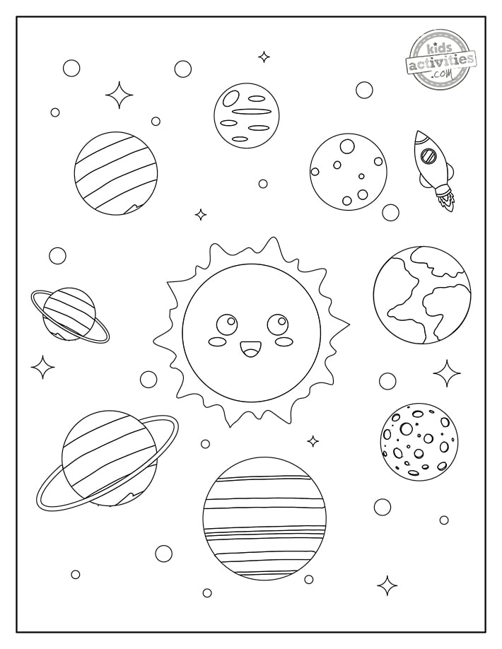 33 Solar System Planet: Mercury Coloring Page Printable 18