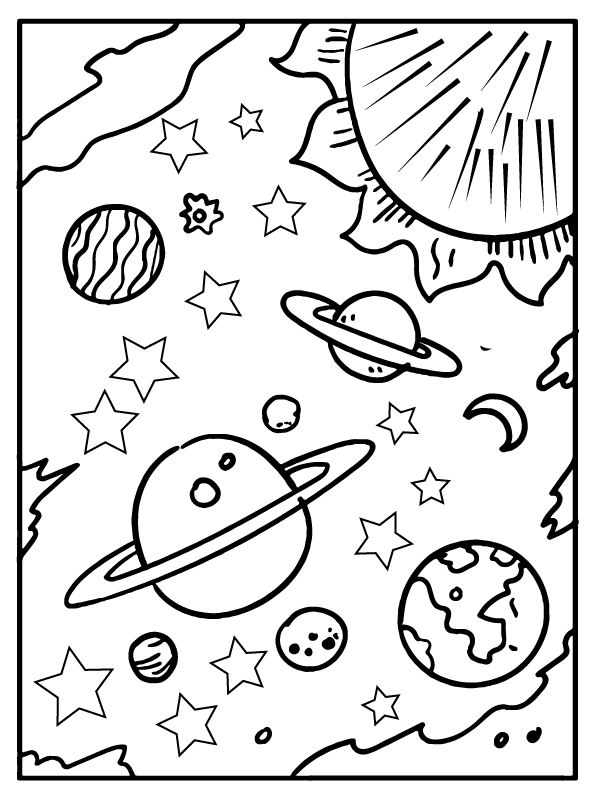 33 Solar System Planet: Mercury Coloring Page Printable 22