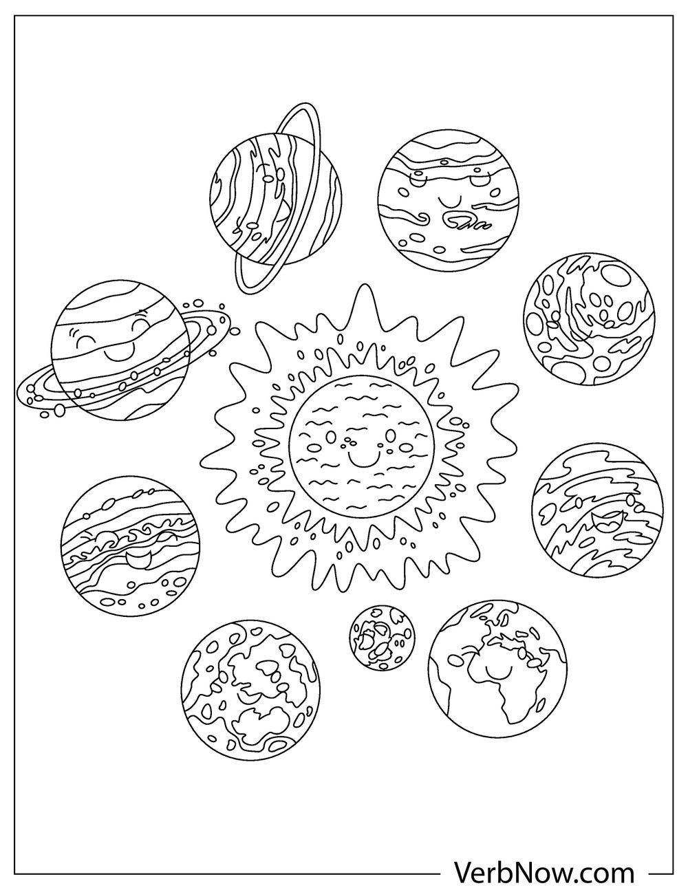 33 Solar System Planet: Mercury Coloring Page Printable 25