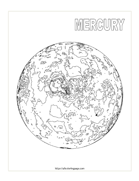 33 Solar System Planet: Mercury Coloring Page Printable 26