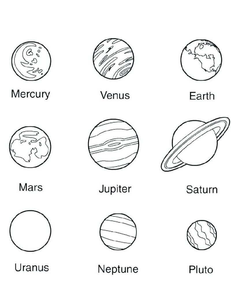 33 Solar System Planet: Mercury Coloring Page Printable 32