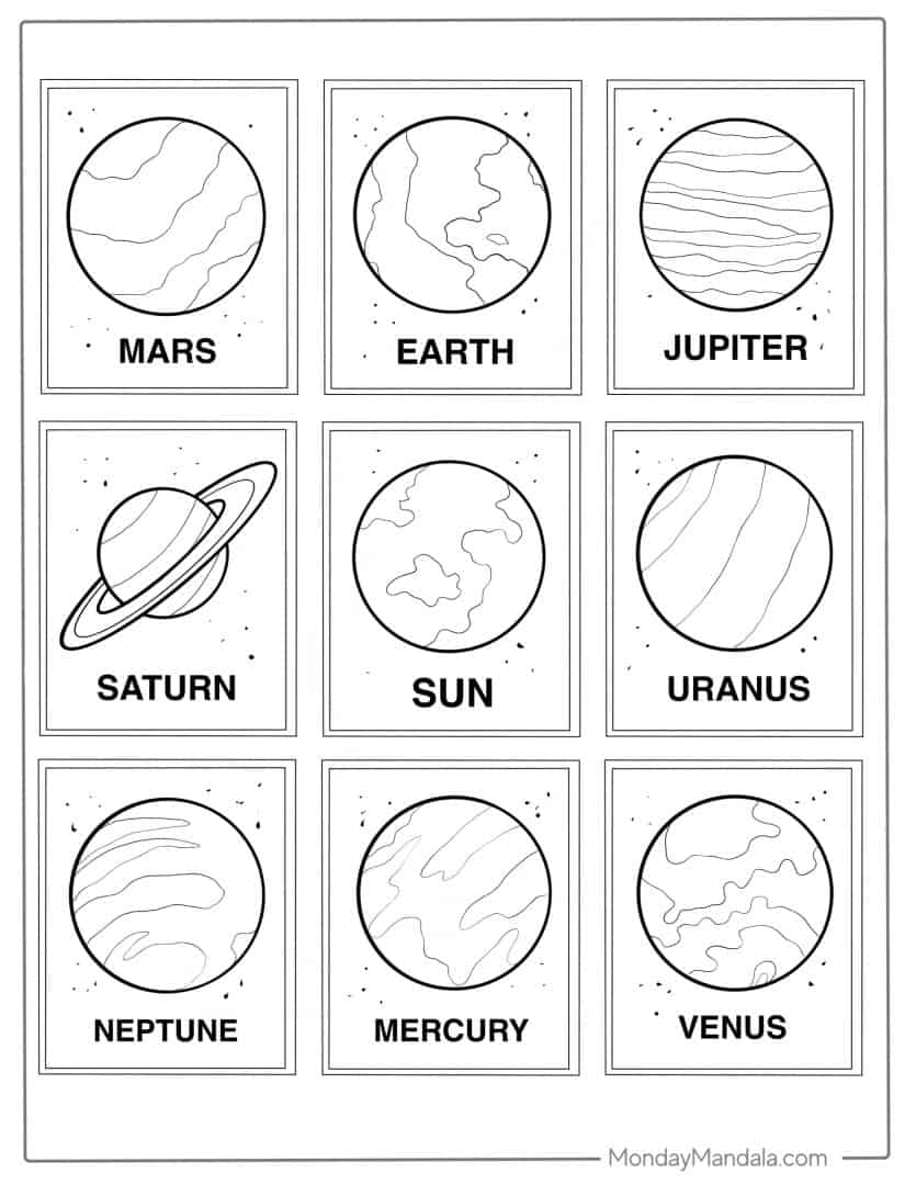 33 Solar System Planet: Mercury Coloring Page Printable 5