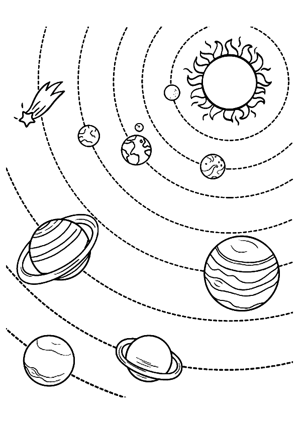 33 Solar System Planet: Mercury Coloring Page Printable 7