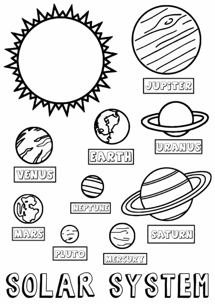 33 Solar System Planet: Mercury Coloring Page Printable 8