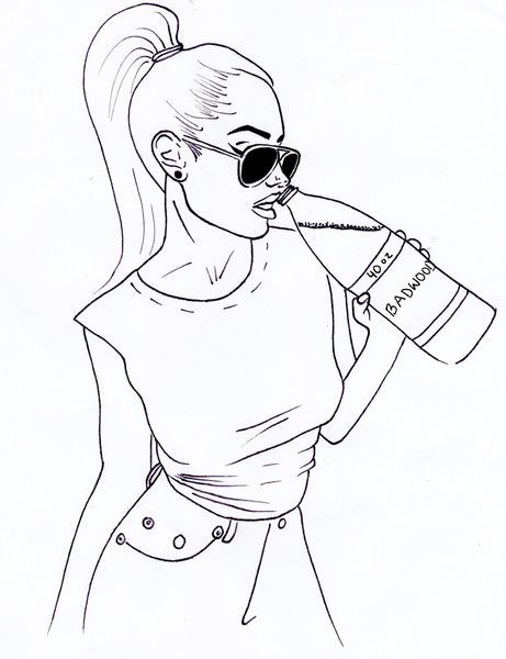 33 Stylish Girl Baddie Coloring Pages Printable 23