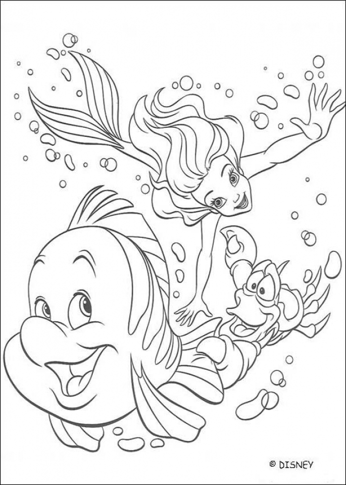 34 Cute Coloring Pages Little Mermaid Printable 1