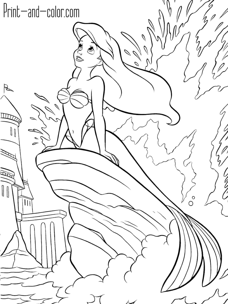 34 Cute Coloring Pages Little Mermaid Printable 10