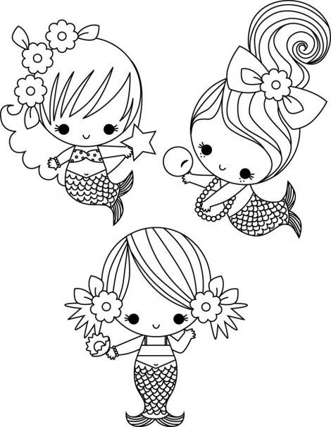 34 Cute Coloring Pages Little Mermaid Printable 11