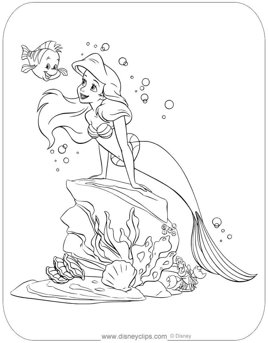 34 Cute Coloring Pages Little Mermaid Printable 13