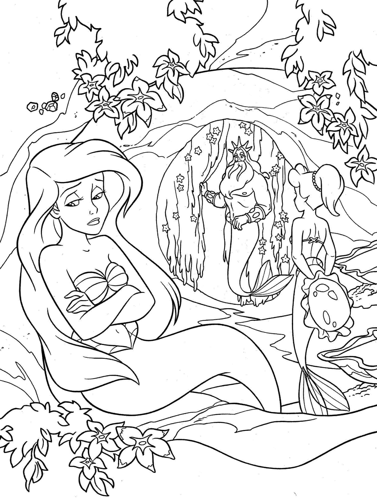 34 Cute Coloring Pages Little Mermaid Printable 14