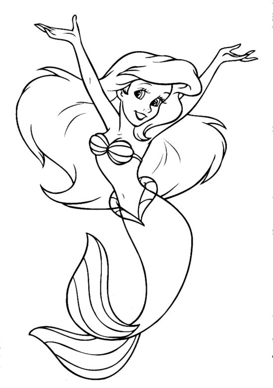 34 Cute Coloring Pages Little Mermaid Printable 16