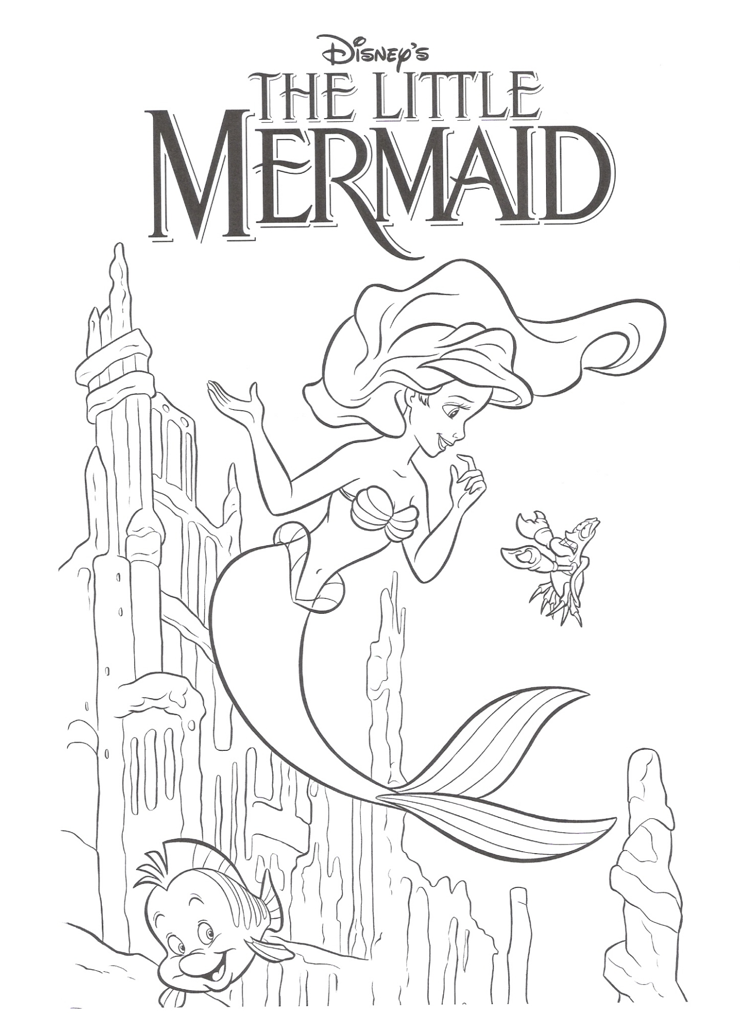 34 Cute Coloring Pages Little Mermaid Printable 29