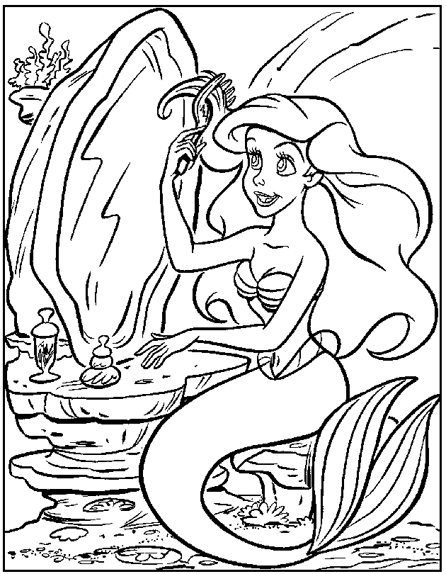 34 Cute Coloring Pages Little Mermaid Printable 30