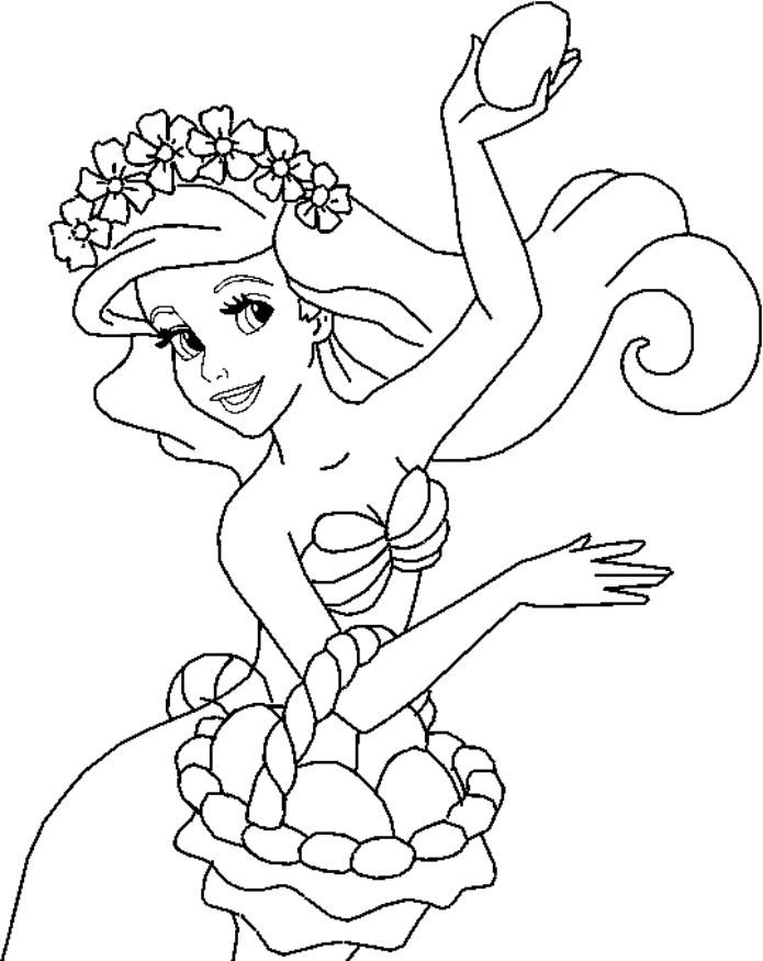 34 Cute Coloring Pages Little Mermaid Printable 4