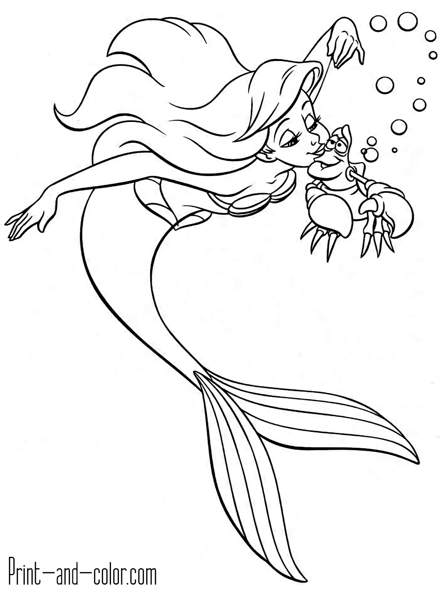 34 Cute Coloring Pages Little Mermaid Printable 5