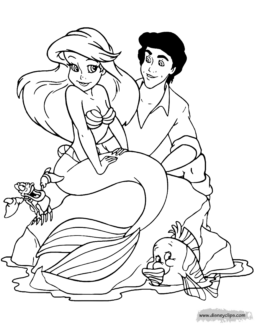 34 Cute Coloring Pages Little Mermaid Printable 6