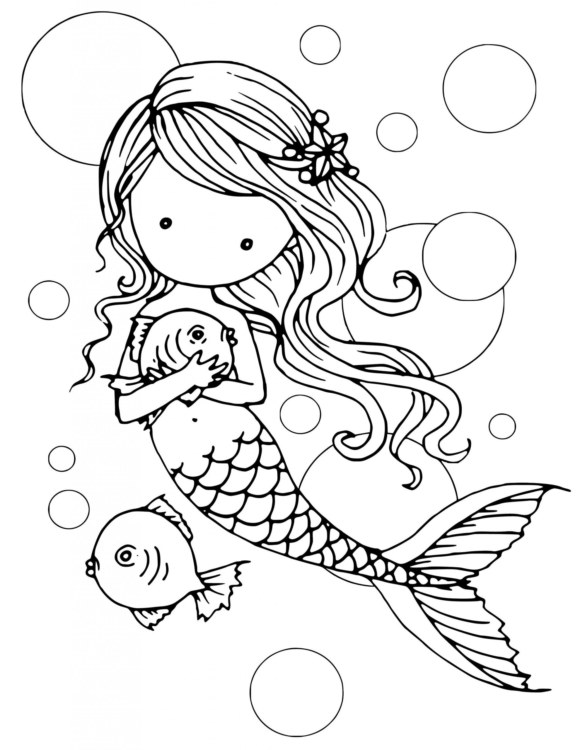 34 Cute Coloring Pages Little Mermaid Printable 7