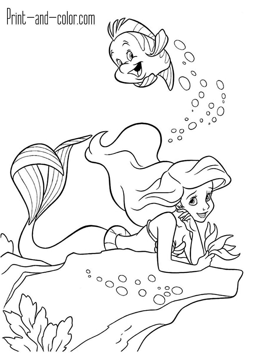 34 Cute Coloring Pages Little Mermaid Printable 9