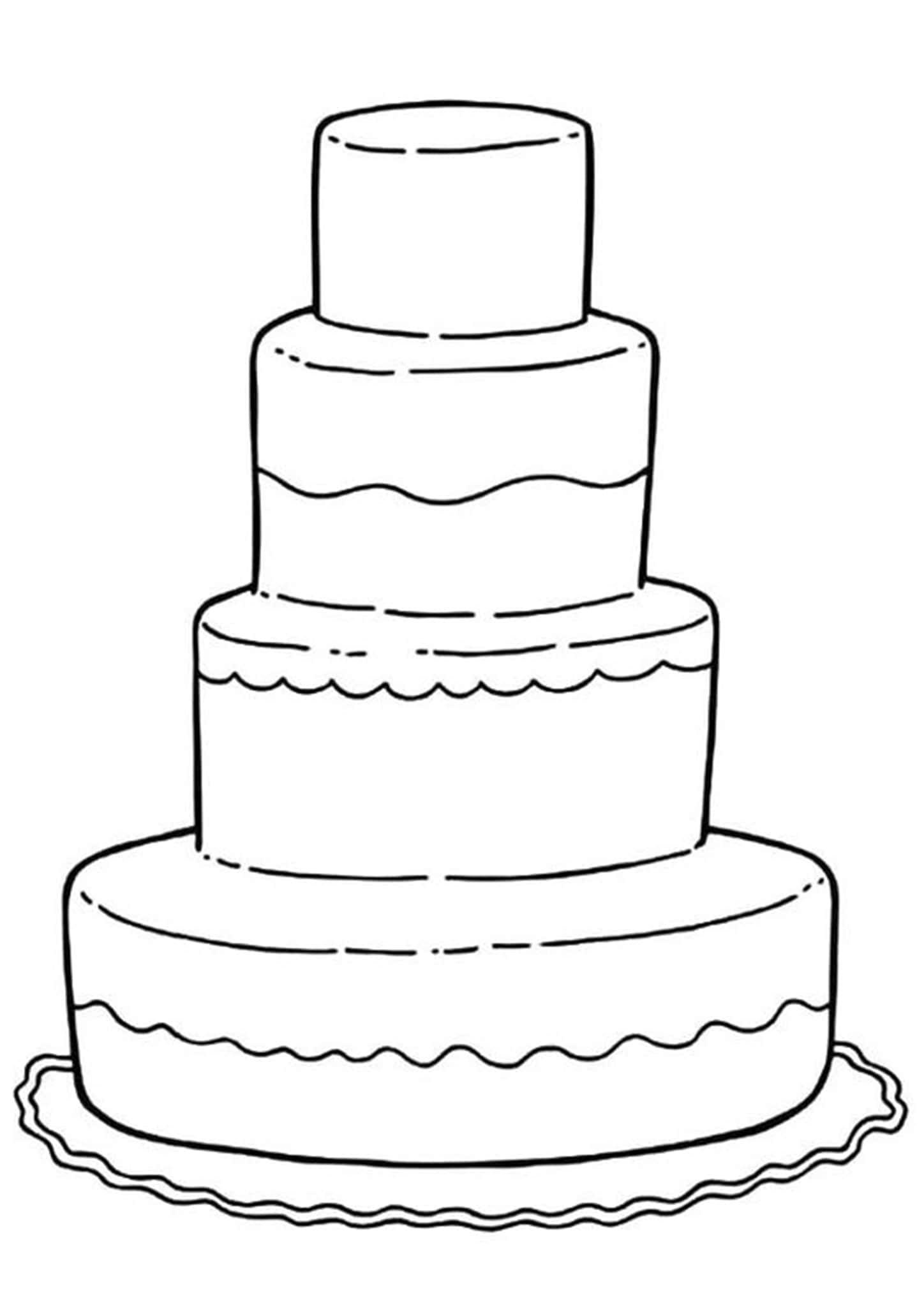 34 Delightful Wedding Cake Coloring Pages Printable 11