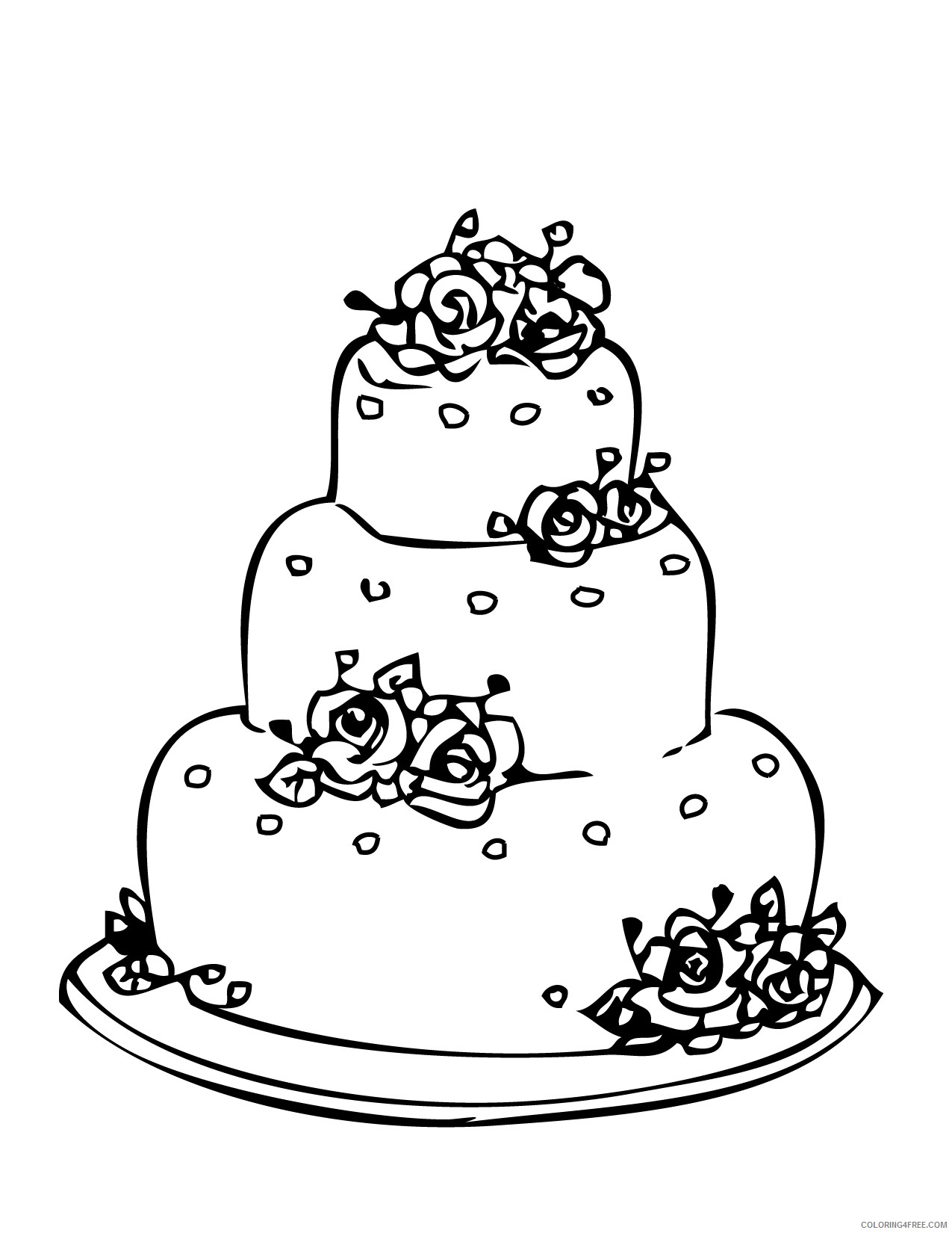 34 Delightful Wedding Cake Coloring Pages Printable 15