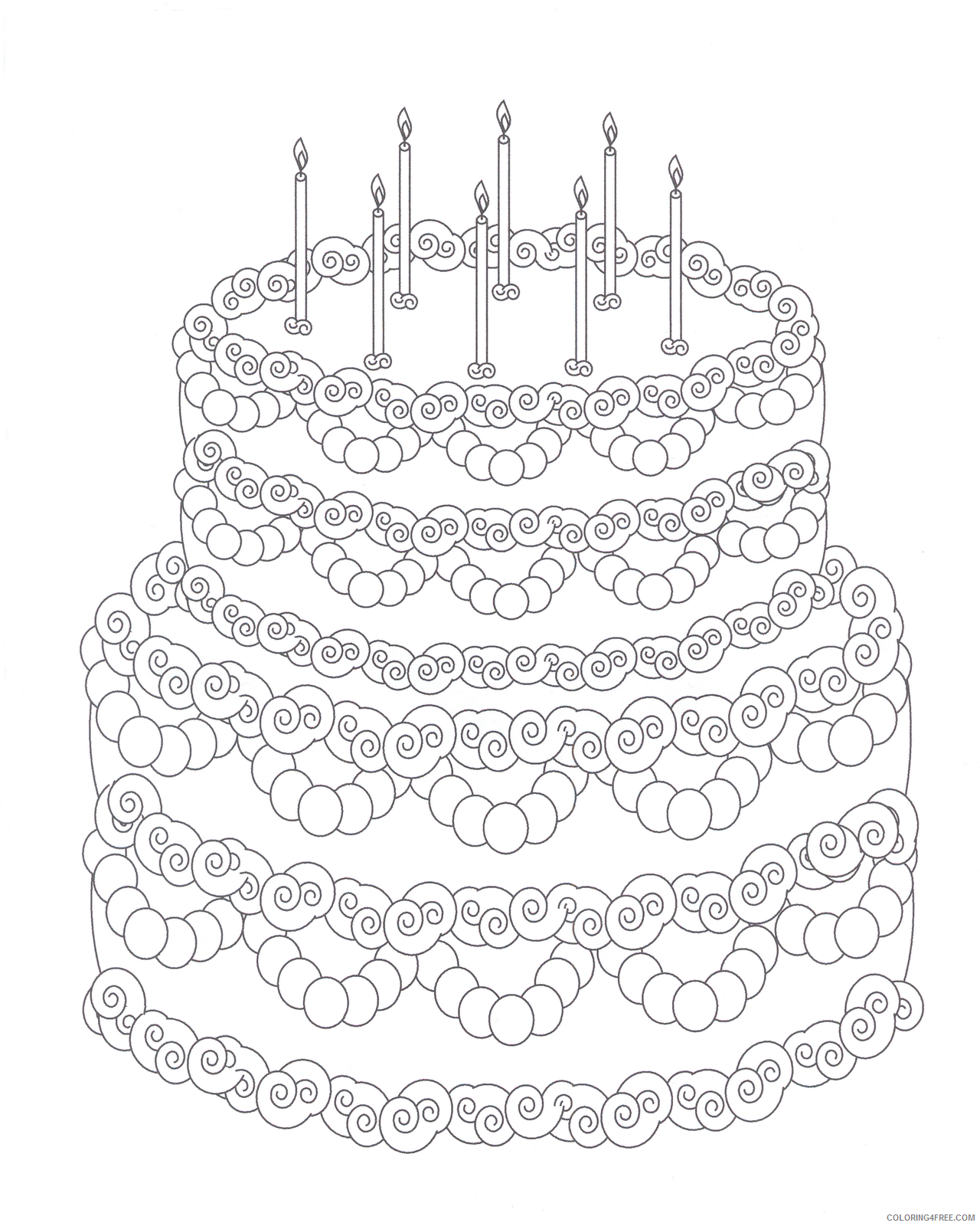 34 Delightful Wedding Cake Coloring Pages Printable 16