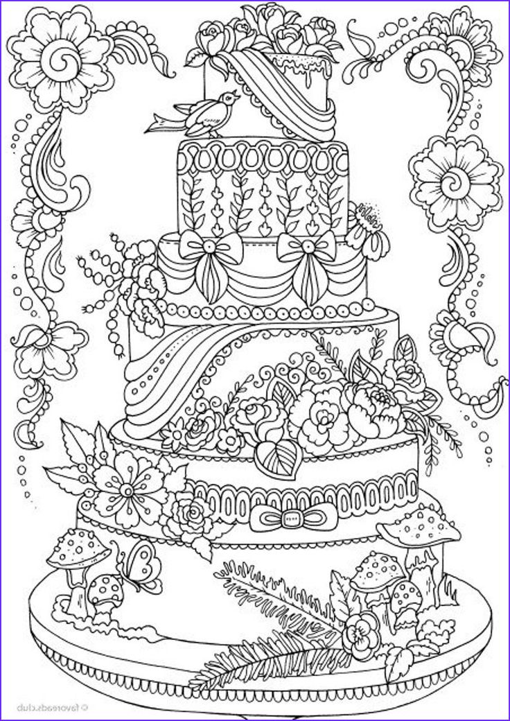 34 Delightful Wedding Cake Coloring Pages Printable 20