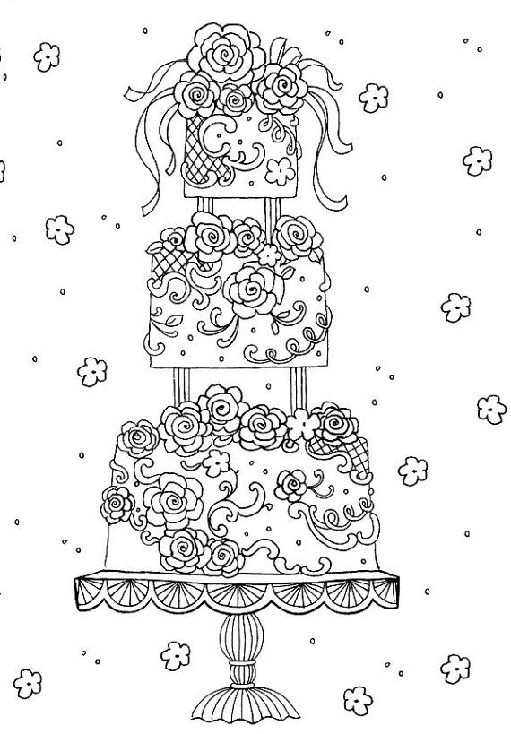 34 Delightful Wedding Cake Coloring Pages Printable 21