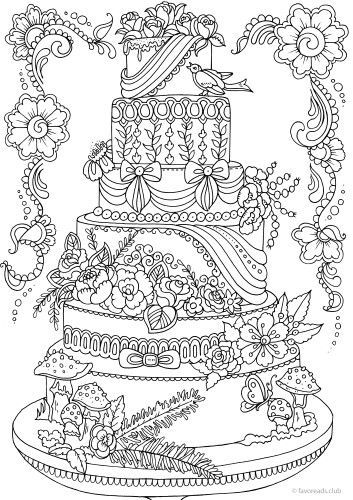 34 Delightful Wedding Cake Coloring Pages Printable 35