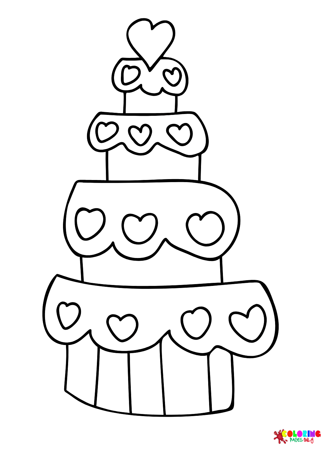 34 Delightful Wedding Cake Coloring Pages Printable 5