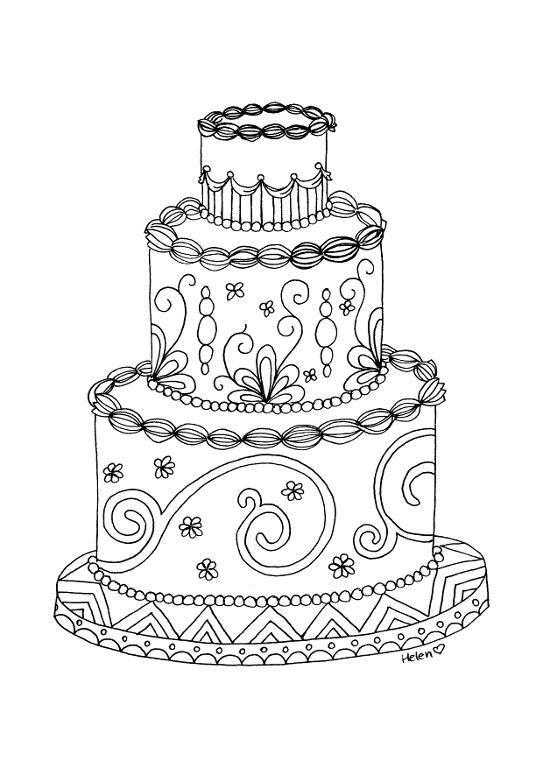 34 Delightful Wedding Cake Coloring Pages Printable 7