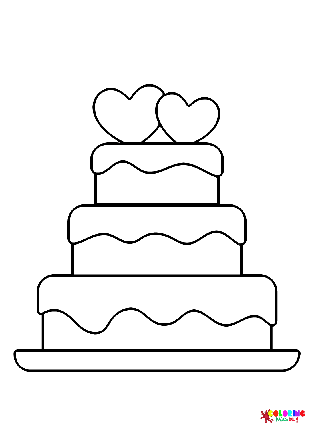 34 Delightful Wedding Cake Coloring Pages Printable 9