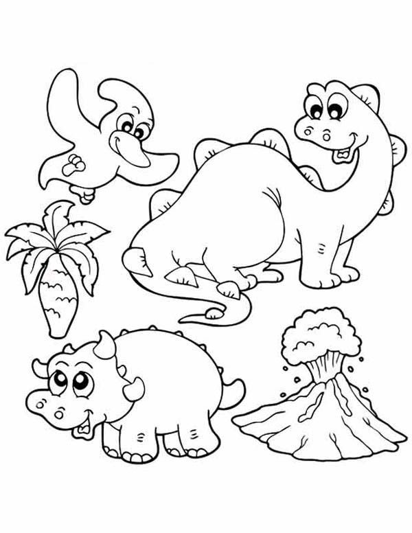 34 Dinosaur Clipart Coloring Pages Printable 22